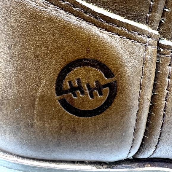 Double HH Ranch Wellington Men's Size 12 Brown Leather Boots Made in USA - Picture 5 of 10